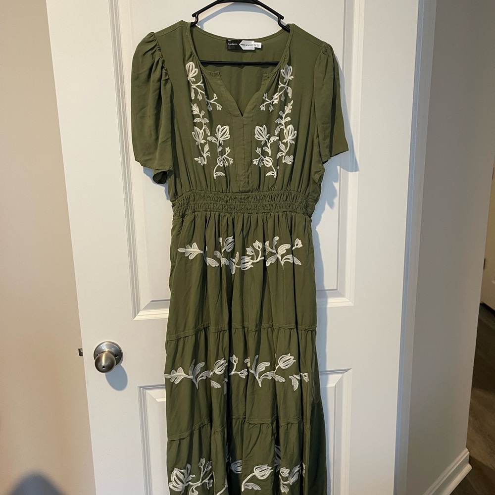 Green Floral Maxi Dress